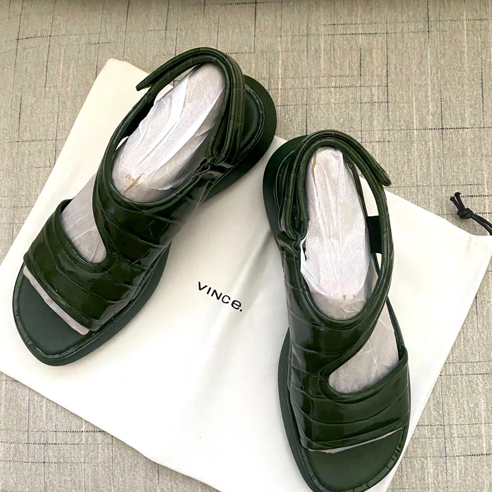 Vince Dark Green Women's Sandals - Picture 4 of 13